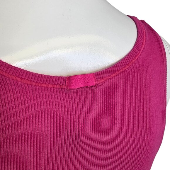 SKIMS Womens Ribbed Cropped Tank, Pink, Cotton Blend, Size Large - Picture 3 of 8